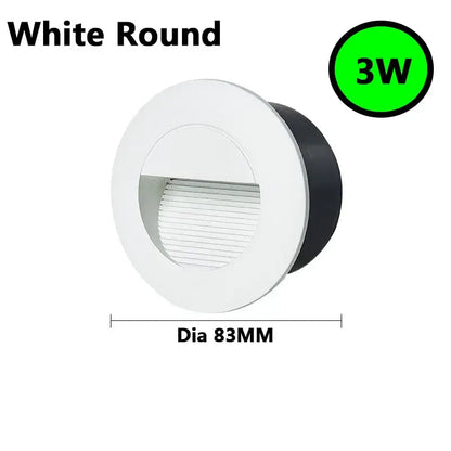 Black square & circular ip65 waterproof embedded step lights outdoor