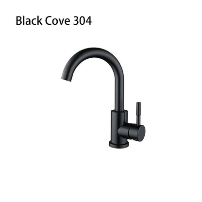 DecorBites™ Black Stainless Steel Bathroom Faucet - Single Handle