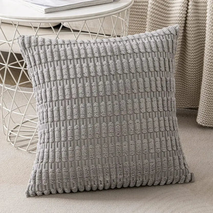Black striped corduroy throw pillow cover – living room cushion case