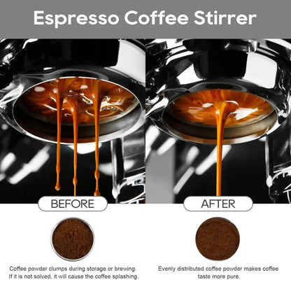Black textured coffee needle block distributor kitchen espresso tool