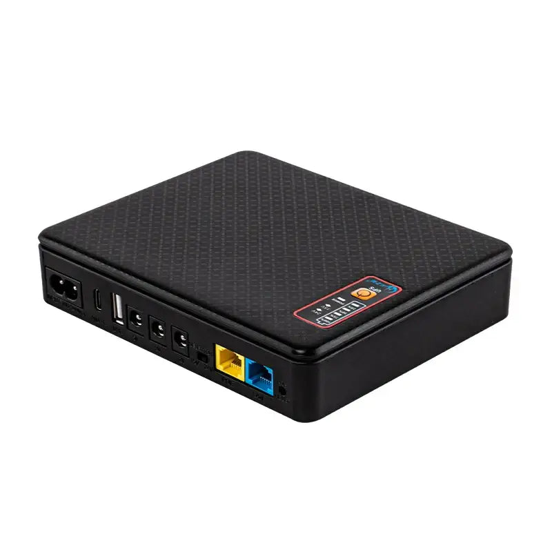 Black textured mini ups backup battery office router power supply