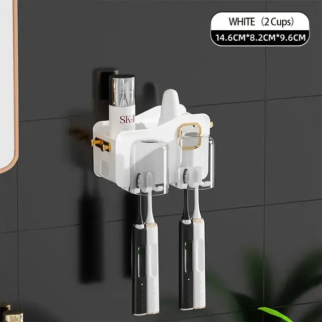 Black translucent inverted toothbrush holder and bathroom storage rack