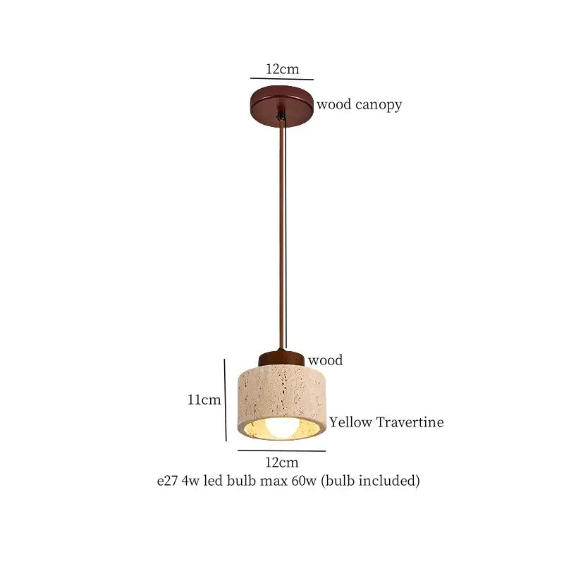 Black travertine led pendant light dining room lava stone globe