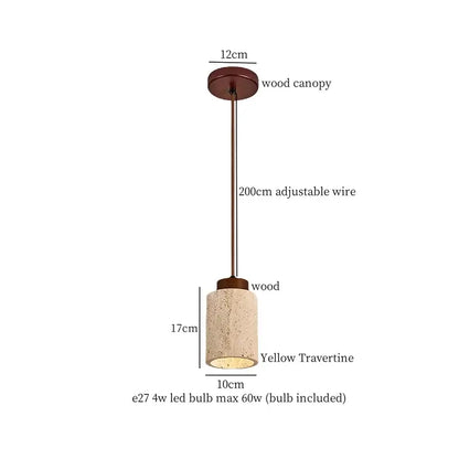 Black travertine led pendant light dining room lava stone globe
