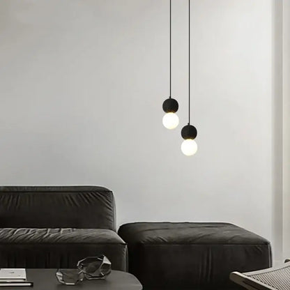 Black travertine led pendant light dining room lava stone globe
