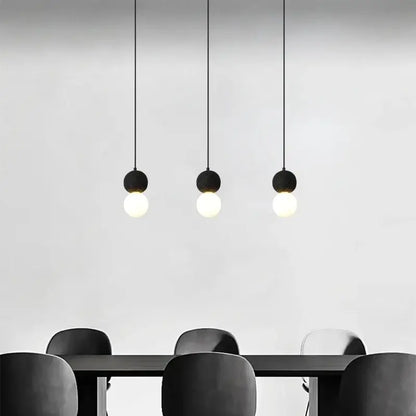 Black travertine led pendant light dining room lava stone globe
