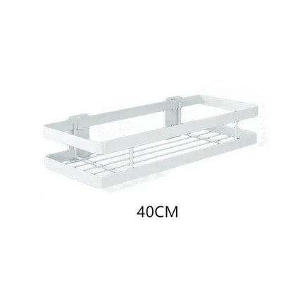 Black two tier metal bathroom shelf shower storage basket