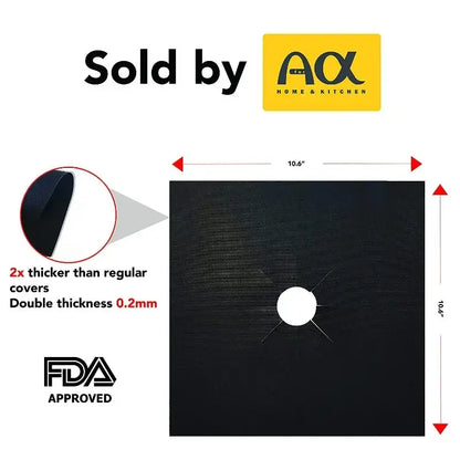 Black washable gas stove surface protector 6-pack kitchen mats