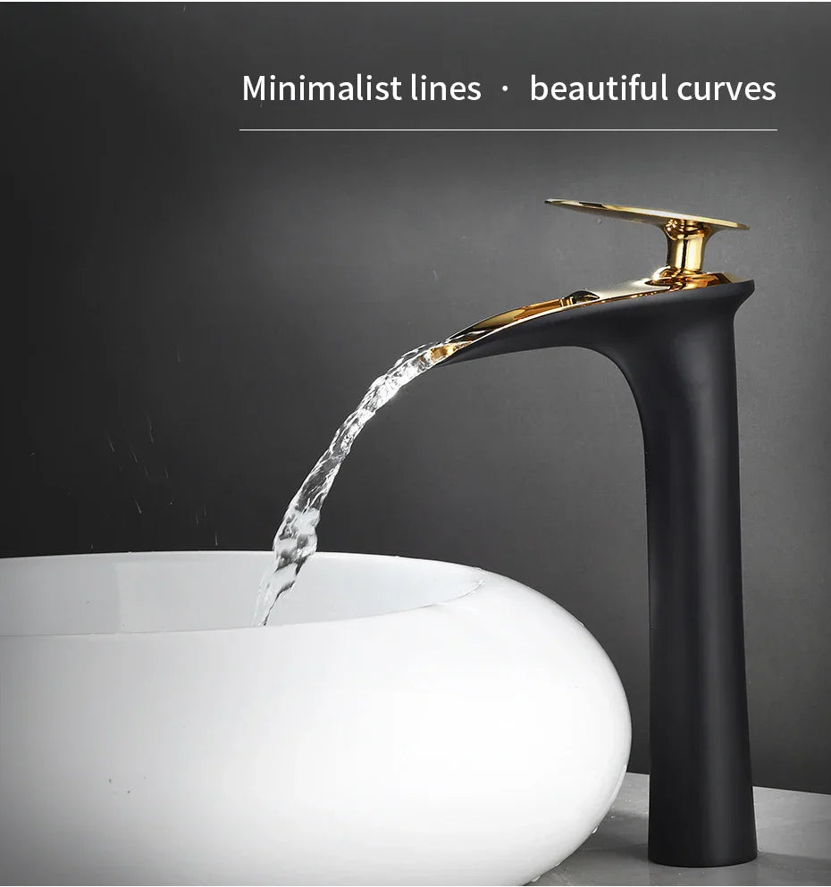 DecorBites™ Black Waterfall Bathroom Faucet Mixer Tap