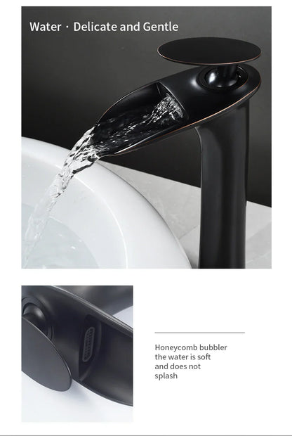 DecorBites™ Black Waterfall Bathroom Faucet Mixer Tap