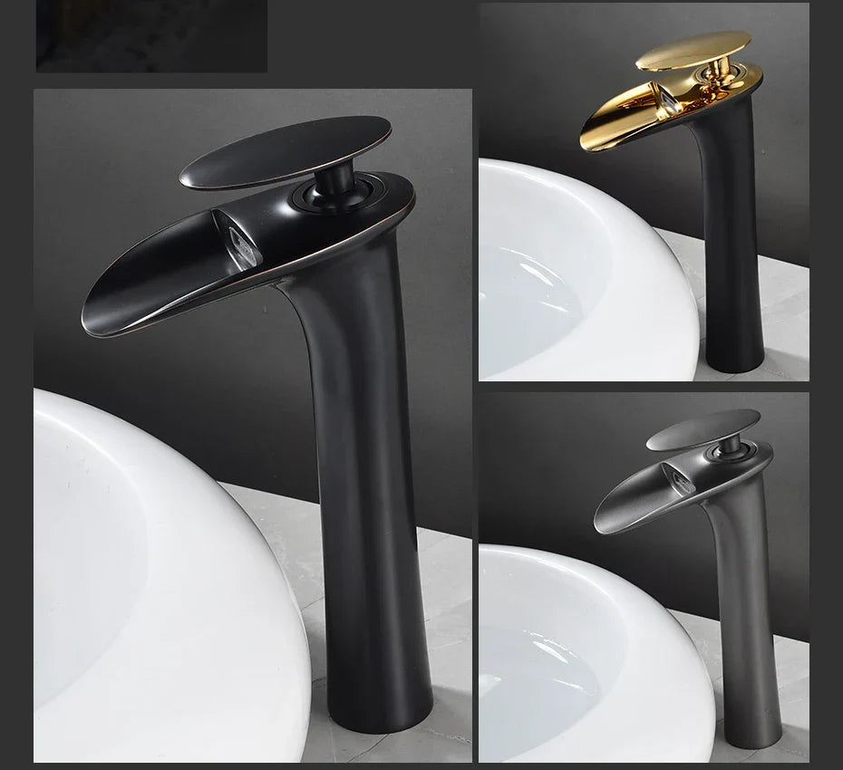 DecorBites™ Black Waterfall Bathroom Faucet Mixer Tap
