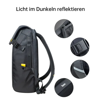 Black waterproof laptop backpack with blue rgb led screen bedroom
