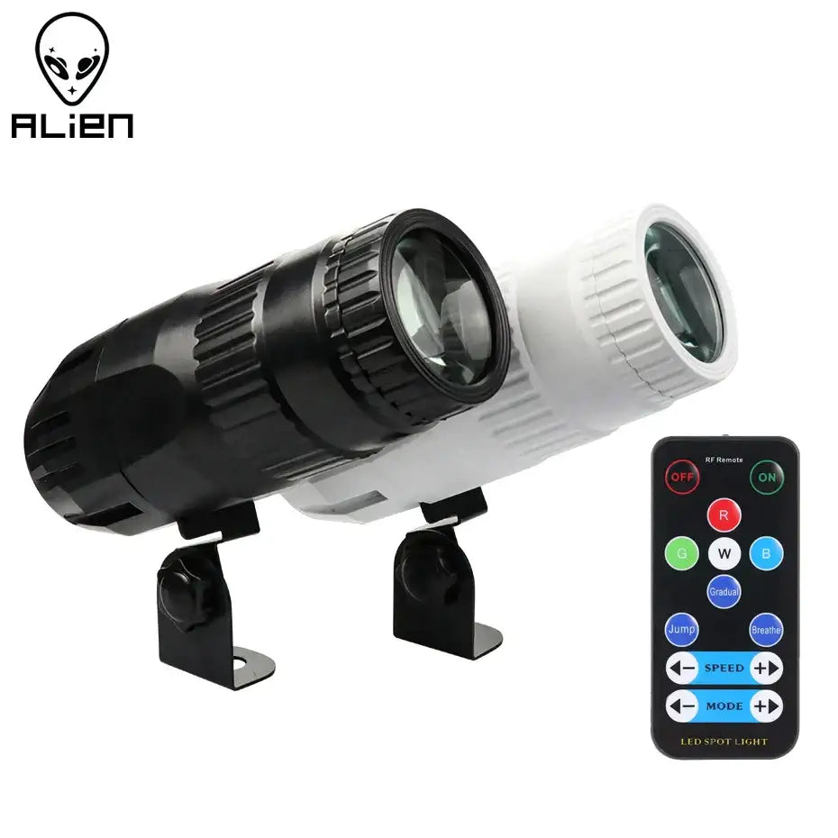 Black & white 15w rgbw led pinspot beam light for living room event