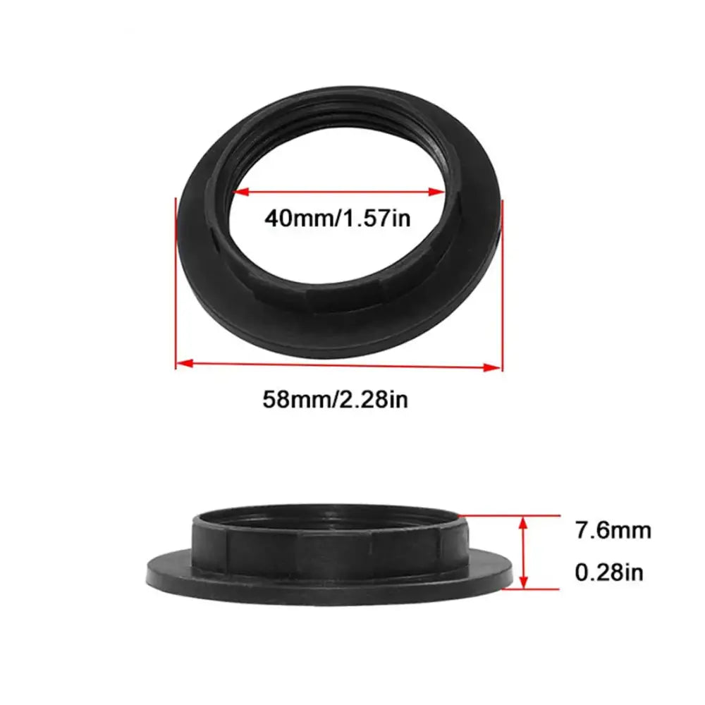 Black & white 40mm collar rings light socket kitchen adapter