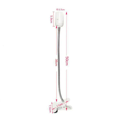 Black & white flexible gooseneck desk light bedroom clip lamp