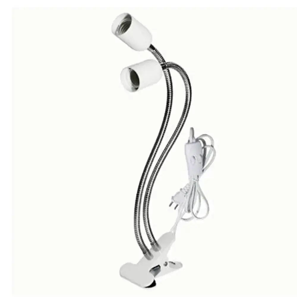 Black & white flexible gooseneck desk light bedroom clip lamp