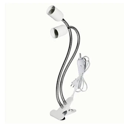 Black & white flexible gooseneck desk light bedroom clip lamp