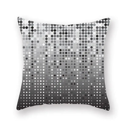 Black white & gold geometric star stripe print pillowcase bedroom decor