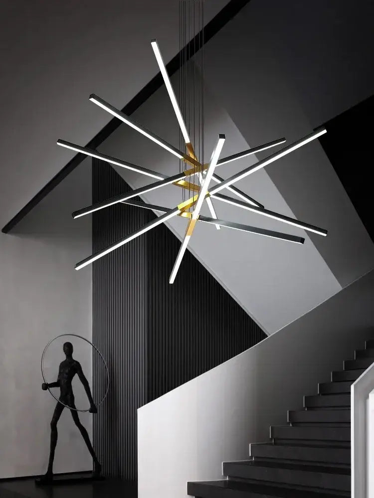 Black & white nordic minimalist chandelier living room led light