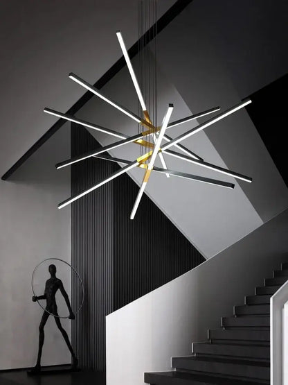 Black & white nordic minimalist chandelier living room led light