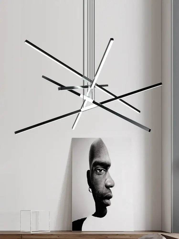 Black & white nordic minimalist chandelier living room led light