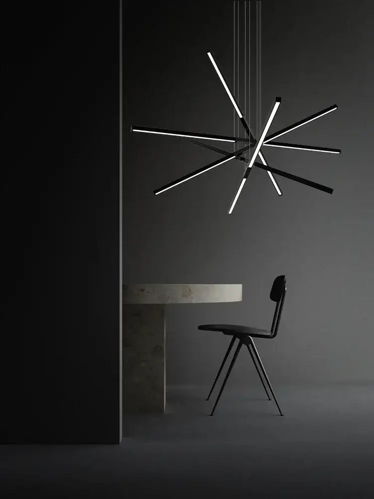 Black & white nordic minimalist chandelier living room led light