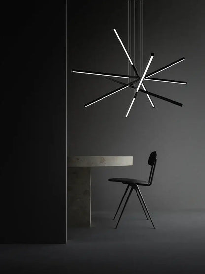 Black & white nordic minimalist chandelier living room led light