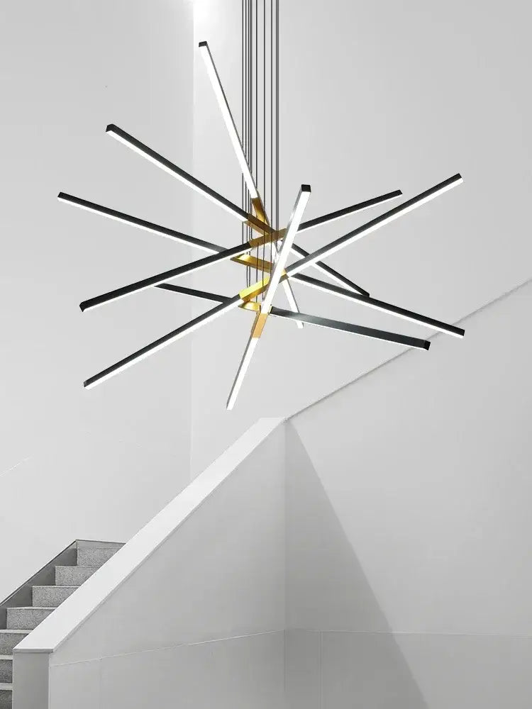Black & white nordic minimalist chandelier living room led light