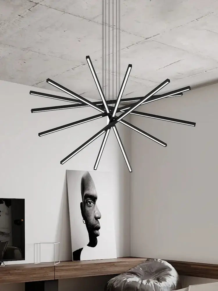 Black & white nordic minimalist chandelier living room led light