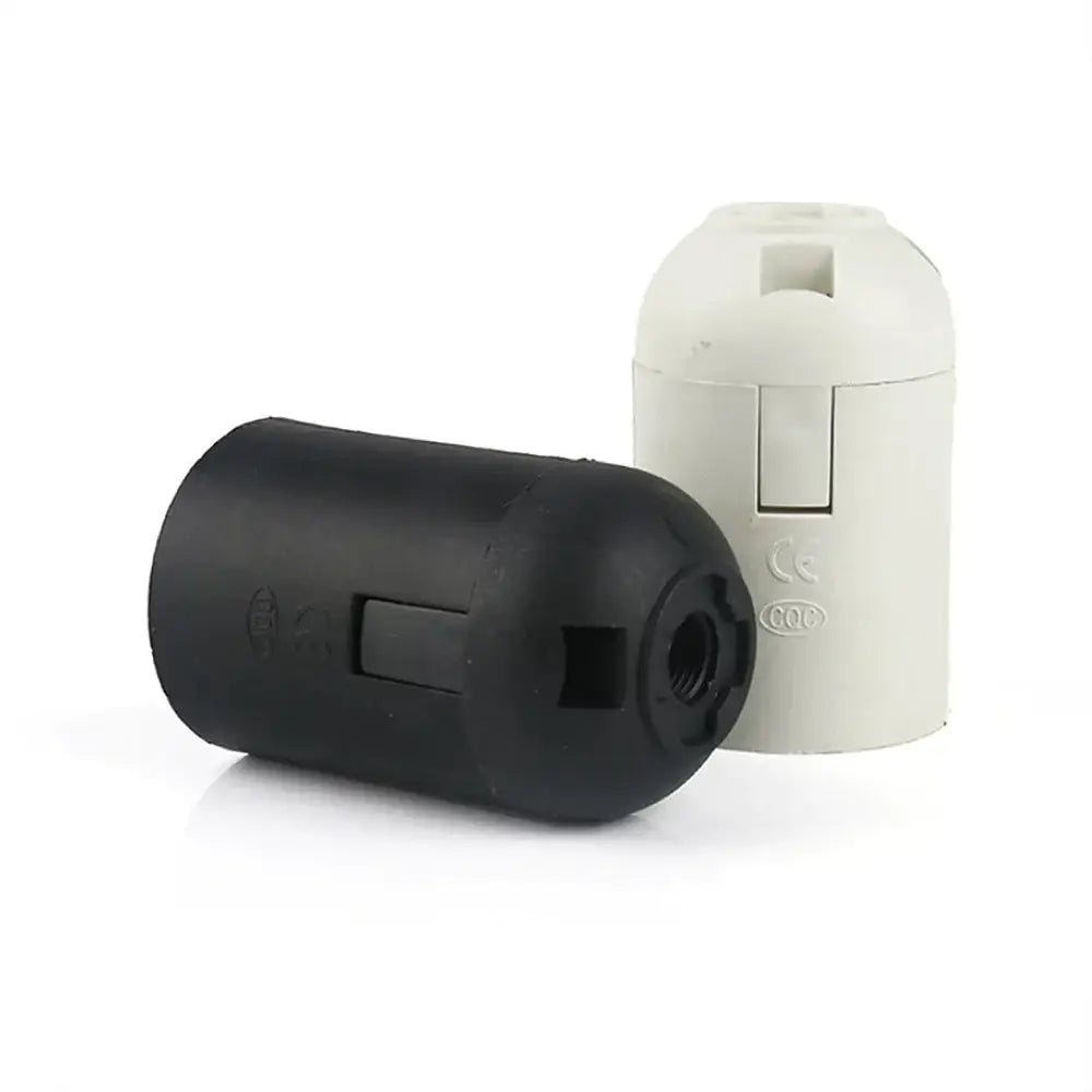 Black & white plastic lamp holder socket for living room luminaire
