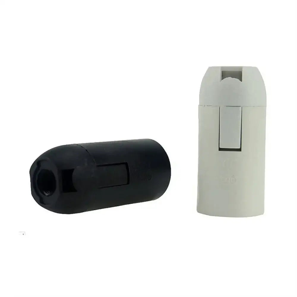 Black & white plastic lamp holder socket for living room luminaire
