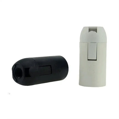 Black & white plastic lamp holder socket for living room luminaire