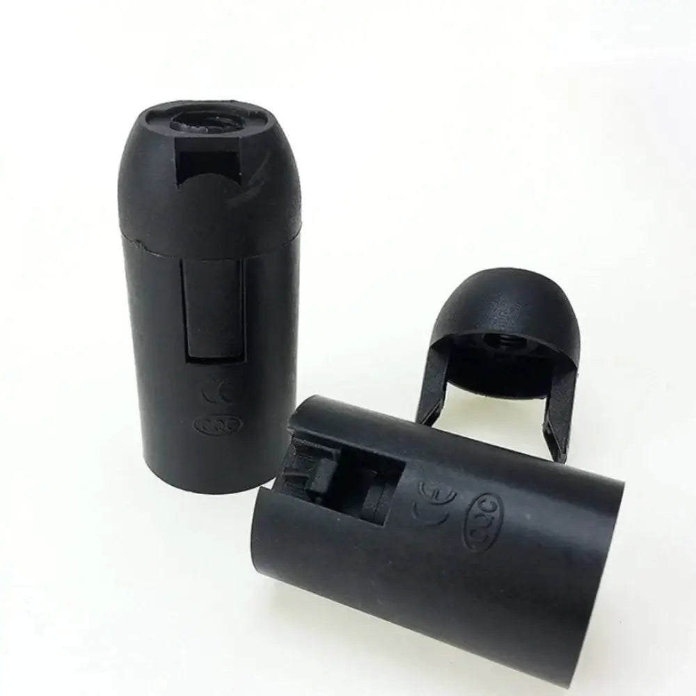 Black & white plastic lamp holder socket for living room luminaire