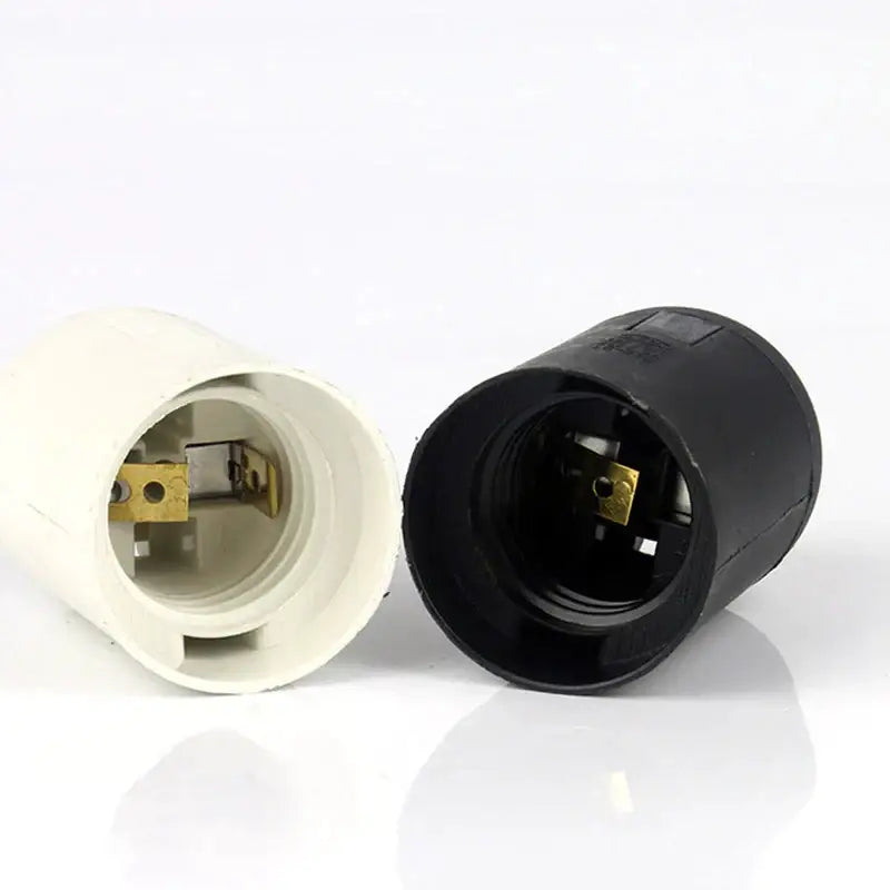 Black & white plastic lamp holder socket for living room luminaire