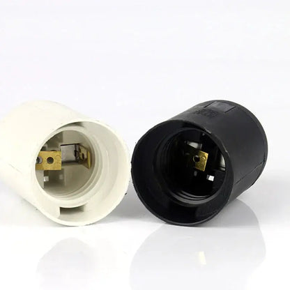 Black & white plastic lamp holder socket for living room luminaire