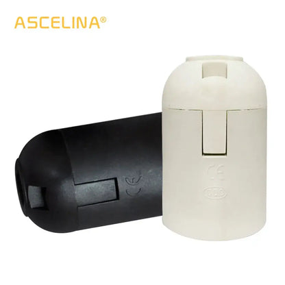 Black & white plastic lamp holder socket for living room luminaire