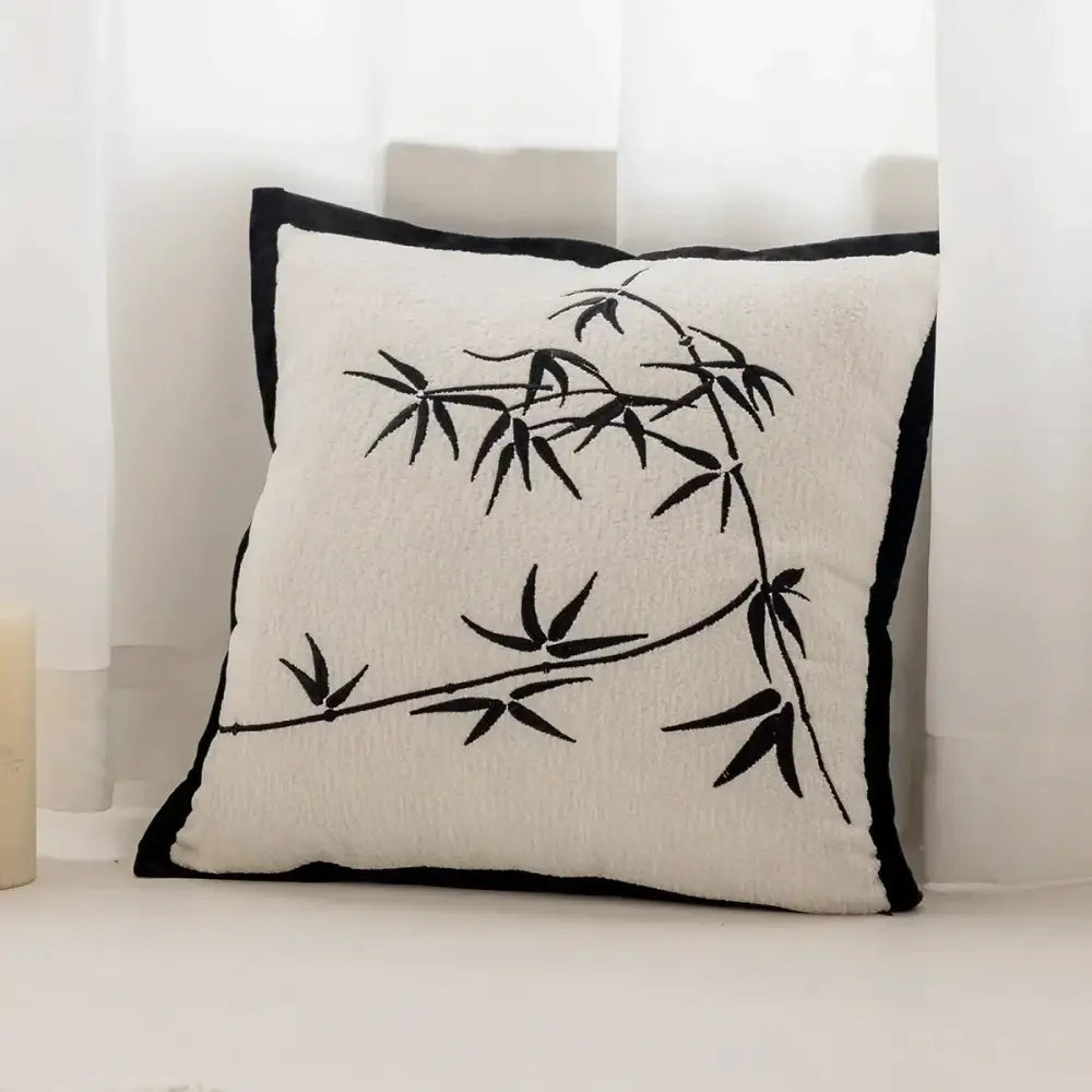 Black & white striped knitted crochet cushion cover living room