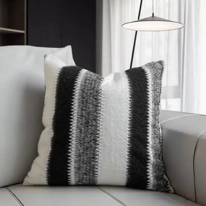 Black & white striped knitted crochet cushion cover living room