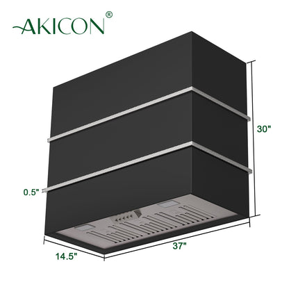 Akicon 36" Stainless Steel Wall Mount Range Hood with 600 CFM Vent Hood - AK-HS36HC-JB