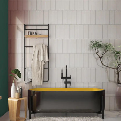 Blanc Glossy Subway Ceramic Tiles 4x12