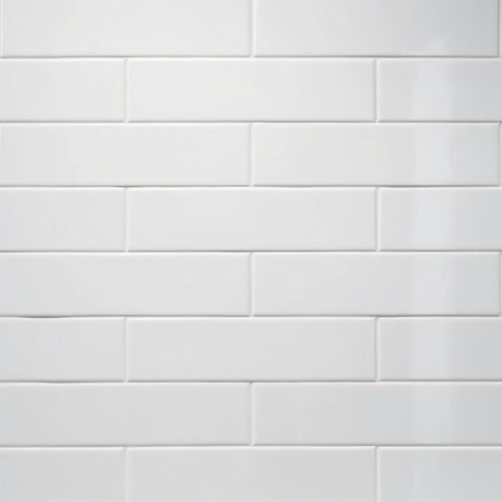 Blanc Glossy Subway Ceramic Tiles 4x12