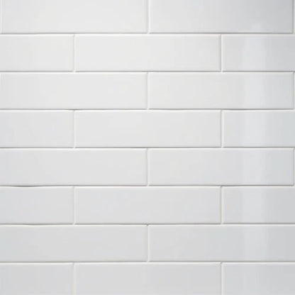 Blanc Glossy Subway Ceramic Tiles 4x12