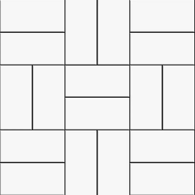 Blanc Matte Crosshatch Ceramic Mosaics 12x12