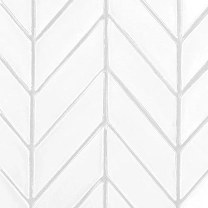 Palace Blanc Glossy Chevron Ceramic Tiles 2x6