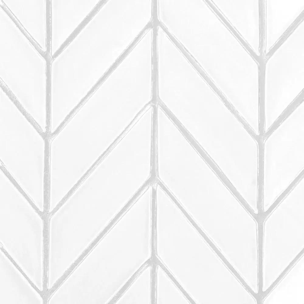 Palace Blanc Glossy Chevron Ceramic Tiles 2x6