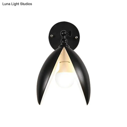 DecorBites™ Blooming Bud Wall Light - Modern Metal 1-Light Wall Mounted Light for Living Room (Black/White)
