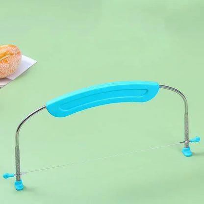 Blue adjustable stainless steel cake slicer kitchen baking tool