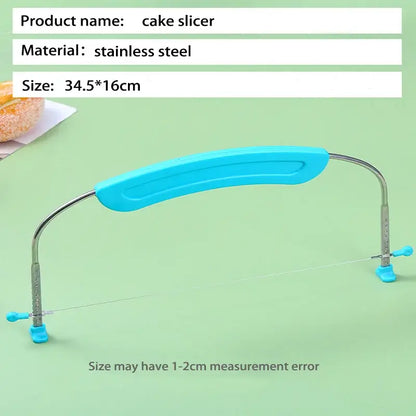 Blue adjustable stainless steel cake slicer kitchen baking tool