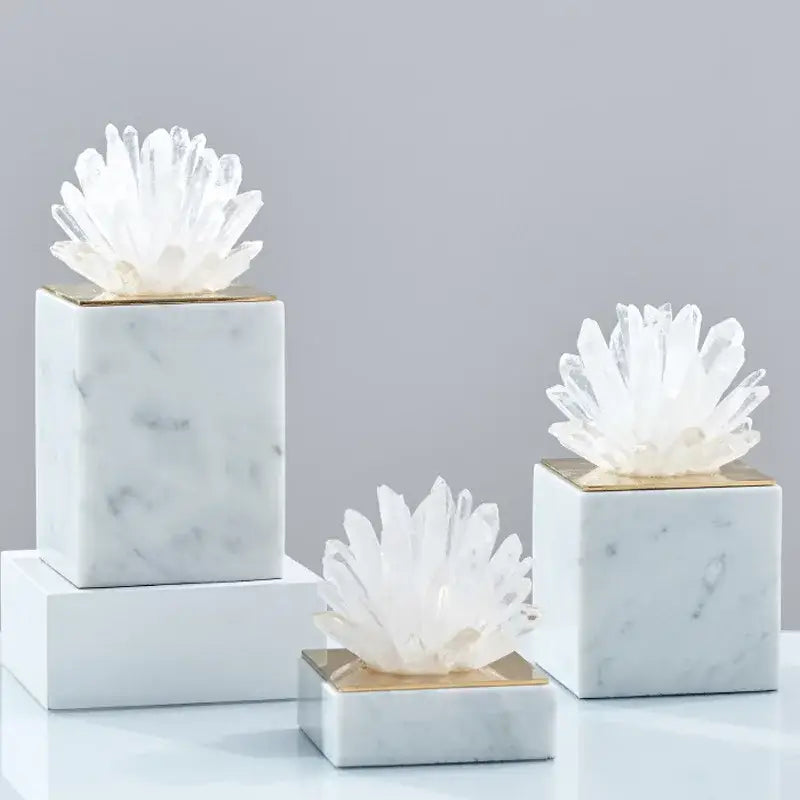 Blue agate stone crystal sculpture living room mirrored ornament