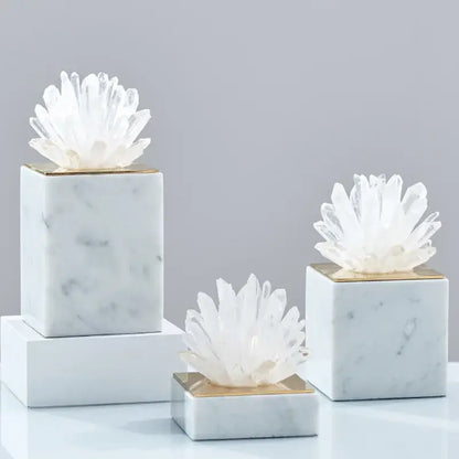 Blue agate stone crystal sculpture living room mirrored ornament